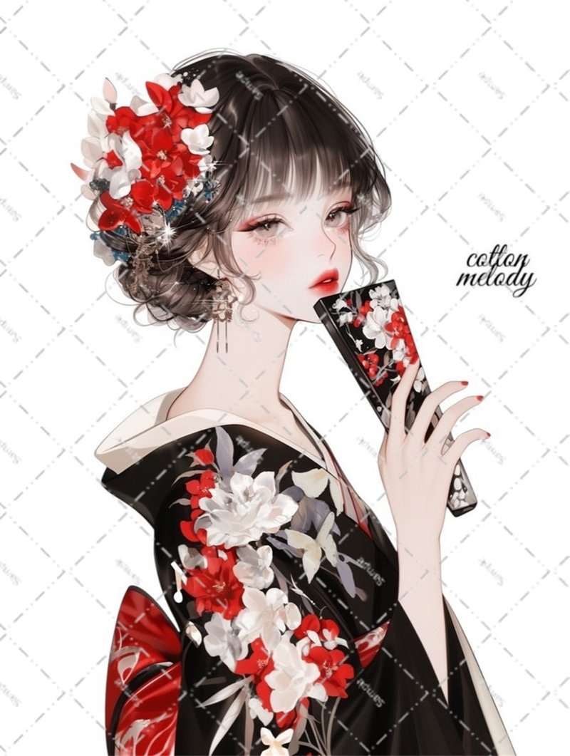 original sticker no.6184 人物ステッカー オリジナルステッカー 人物ステッカー 女の子ステッカー オリジナル人物ステッカー - 貼紙 - 紙 