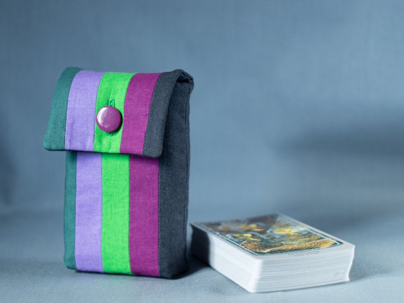 Green Purple Gray Cotton Tarot Cards Case Oracle Deck Pouch Tarot Deck Holder - Other - Cotton & Hemp Purple