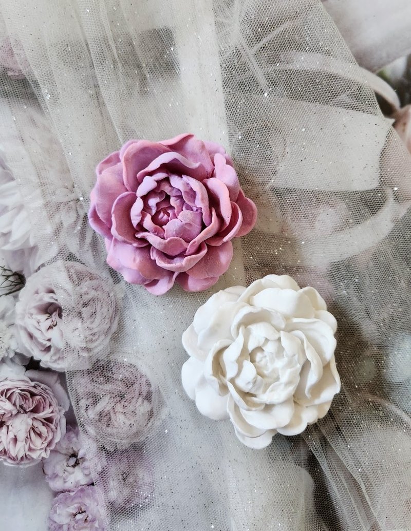 茉莉花擴香石/風口夾/石膏擺飾 禮盒裝 婚禮 聖誕禮物 - 香氛/精油/擴香 - 其他材質 