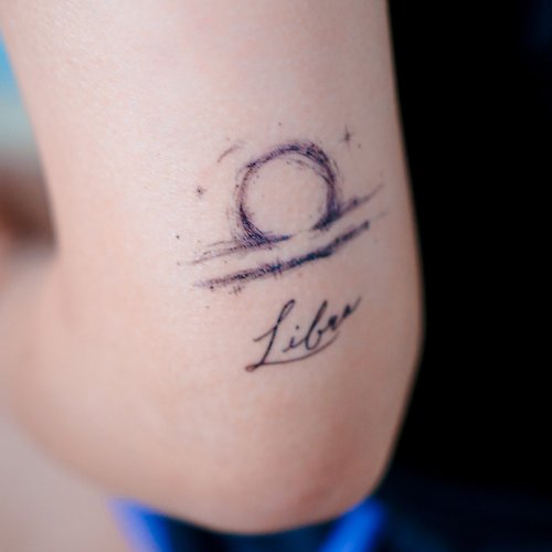 ╰ LAZY DUO TATTOO ╮ 天秤座星座刺青 LIBRA 十二星座紋身貼紙 小清新迷你星座符號刺青