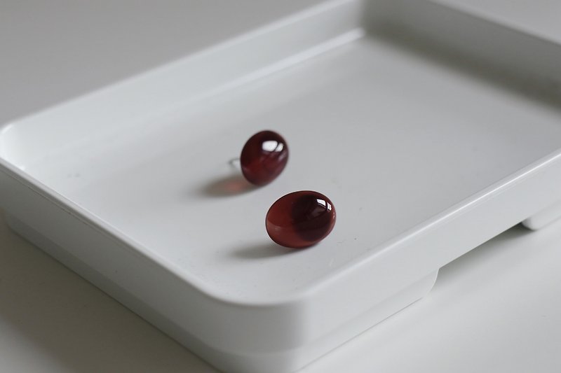 Red agate earrings can be changed into Clip-On - Earrings & Clip-ons - Jade Red