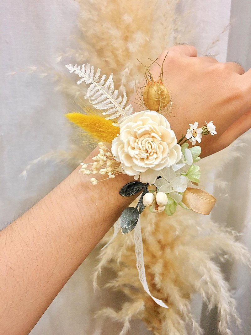 乾燥手腕花【若子的手花】手腕花 乾燥手花 伴娘手腕花 - 胸花/手腕花 - 植物．花 