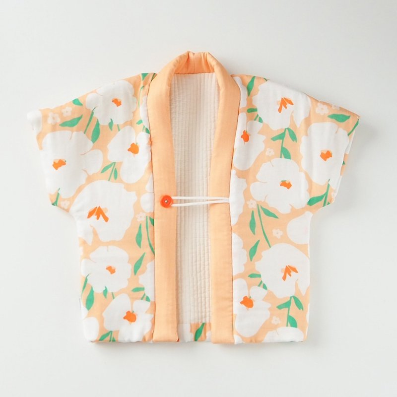 Hand-stitched children's flower lover(Hana Musume) - Coats - Cotton & Hemp Khaki