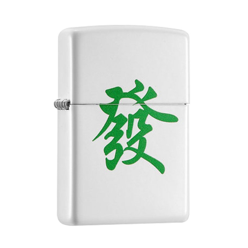 【ZIPPO官方授權】 麻將財神-發財防風打火機 214-C-000032 - 其他 - 銅/黃銅 白色