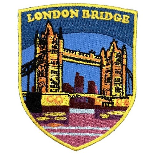 A-ONE 英國 倫敦鐵橋 皮夾 皮包 手機 刺繡貼布 電繡貼 背膠補丁 地標熨