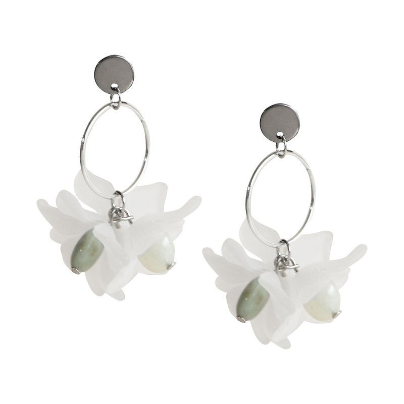 Hydrangea in Aquamarine | Flower Earrings / Stainless Steel