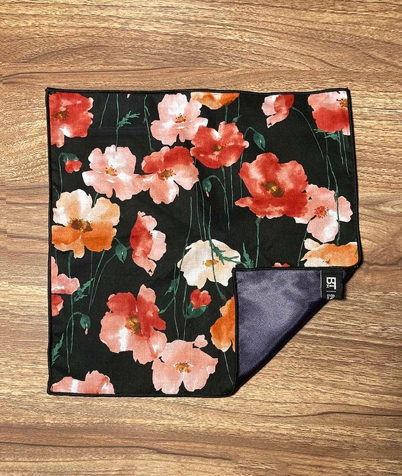 水墨抽象 花卉 口袋巾 Pocket Square - 領結/領巾 - 棉．麻 多色