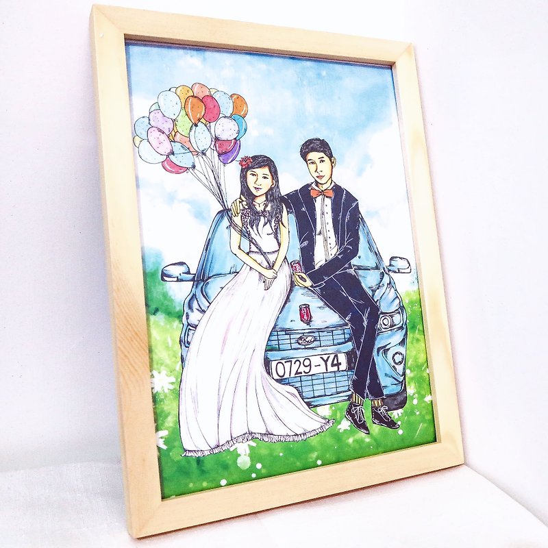 (Hankuang) original custom hand-painted art custom painting (Valentine's Day / Memorial / Christmas / birthday / Mother / Father's Day) - Customized Portraits - Paper White