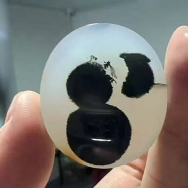 馬達加斯加天然玉髓吊墜設計款 - 項鍊 - 玉石 白色