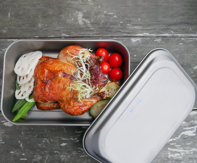 無毒純チタン製弁当箱 - チタン蓋モデル（一体成型） こびりつきにくく