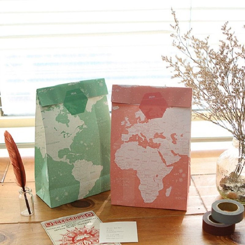 indigo-世界地圖包裝袋組(4入)-彩色版,IDG02725 - 包裝材料 - 紙 多色