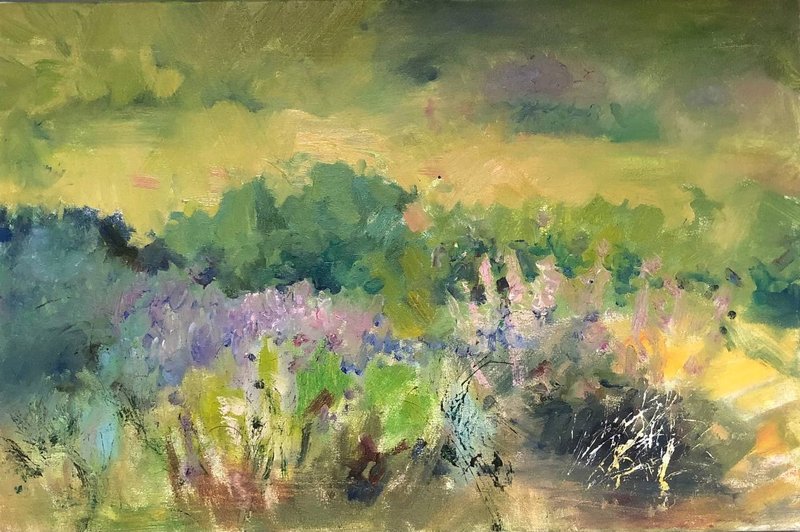 Flowers of Summer Symphony Original Oil Painting Landscape Wall Art Home Decor - 壁貼/牆壁裝飾 - 棉．麻 