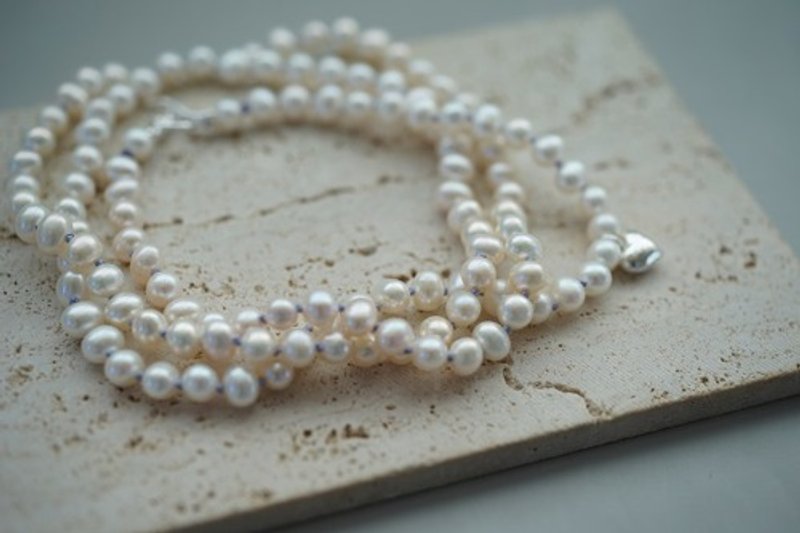 Pinkoi Proxy Purchase - [seasons] Silver 925 freshwater pearl long necklace (with heart) - Necklaces - Gemstone 