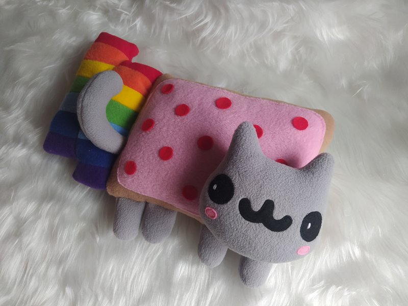 Rainbow cookie Cat plush - Stuffed Dolls & Figurines - Other Materials Multicolor