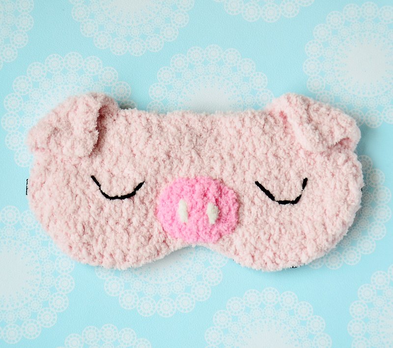 Soft Animal Sleeping Eye Mask-Pink Pig - ผ้าปิดตา - วัสดุอื่นๆ สึชมพู