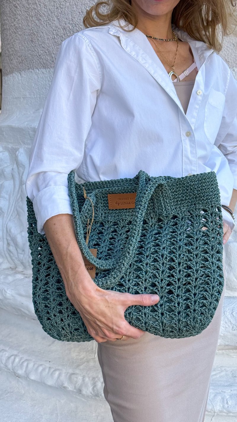 PDF PATTERN Crochet LUNARBAG Pattern, Crochet Tote Bag Pattern, DIY Bag - 手工藝教學/工具書 - 其他材質 