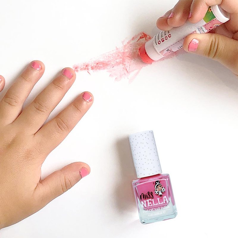 UK [Miss NELLA] Water-based safe nail polish for children - Sweetheart Powder (MN03) - Nail Polish & Acrylic Nails - Other Materials Pink