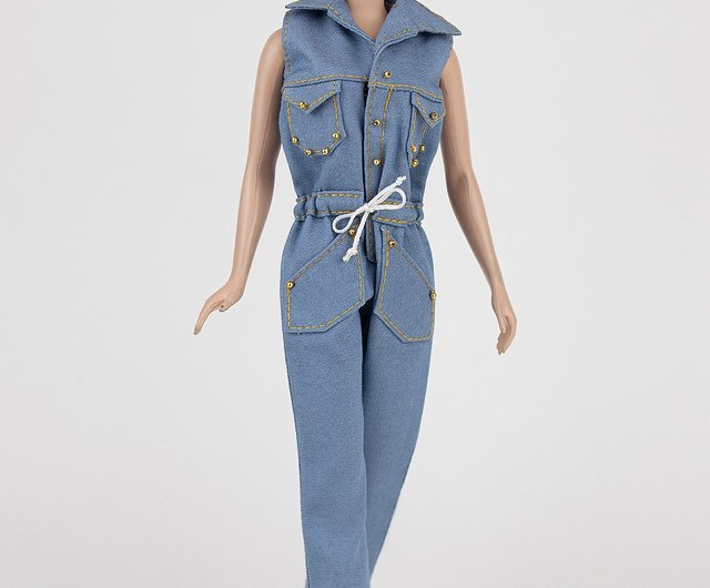 BARBIE™ THE MOVIE ©WARNER BROS. DENIM HALTER JUMPSUIT - Light blue