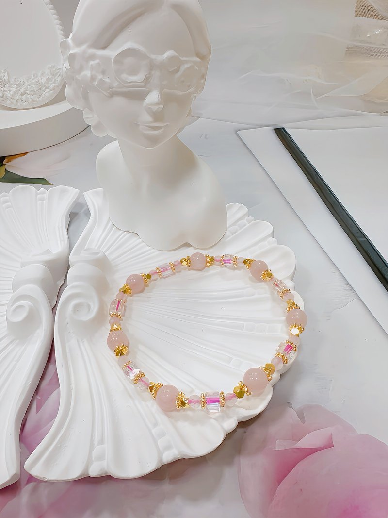 Love Comes Rose Quartz Crystal Bracelet - Bracelets - Crystal Pink