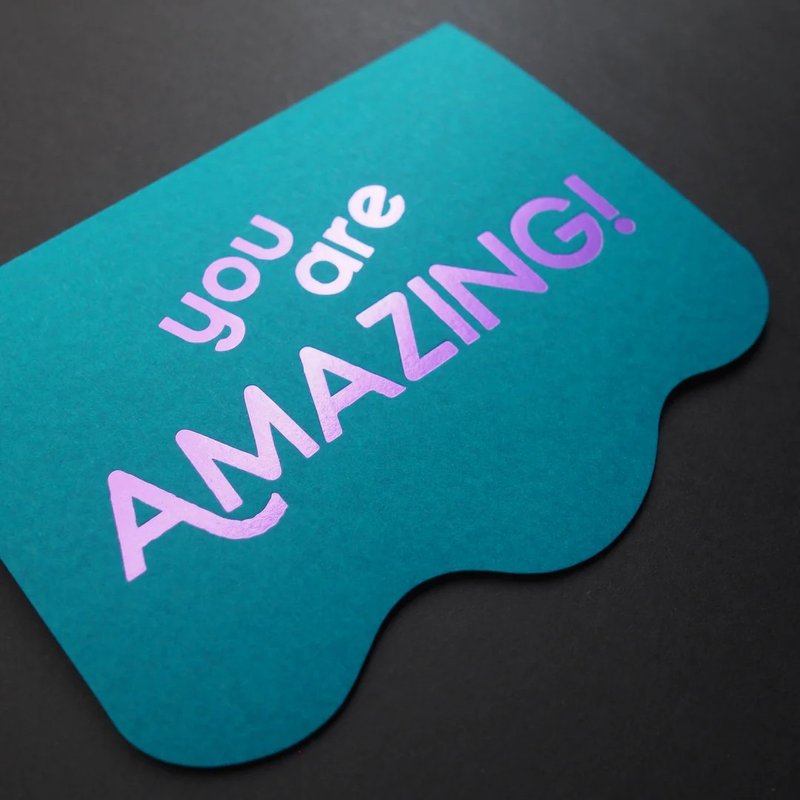 燙金賀卡 -You Are Amazing! - 卡片/明信片 - 紙 綠色