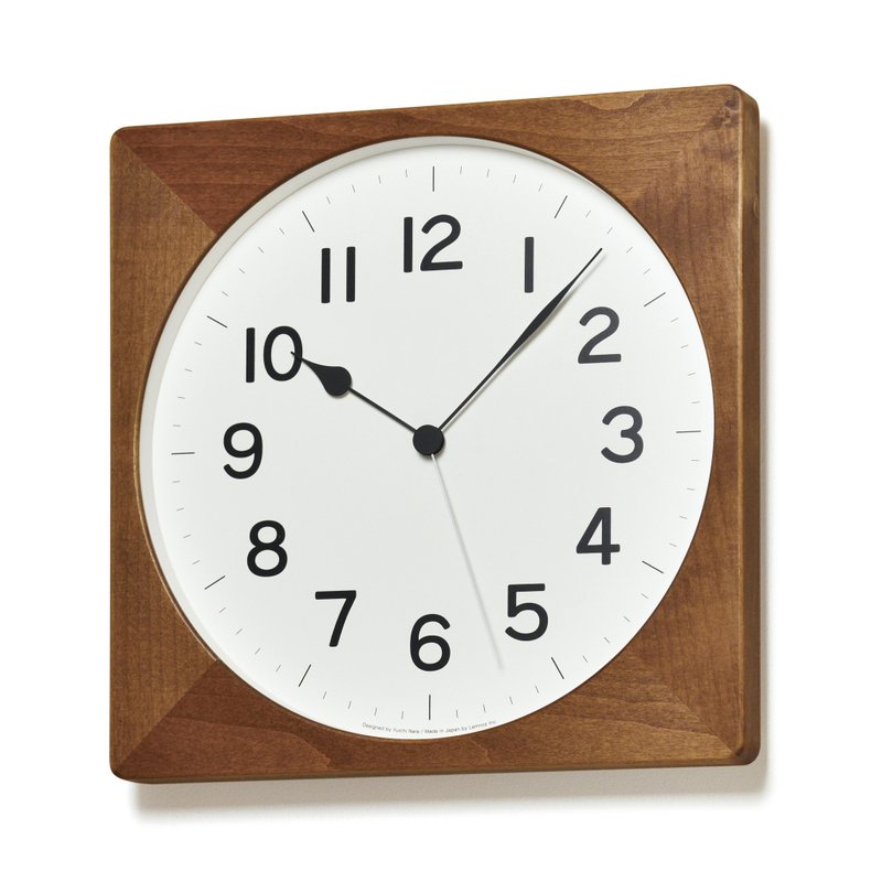 Lemnos ROOT Square Clock - Brown - นาฬิกา - ไม้ สีนำ้ตาล