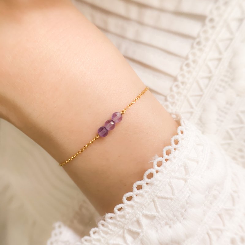 3 colors in | simple faceted amethyst bracelet - Bracelets - Crystal Purple