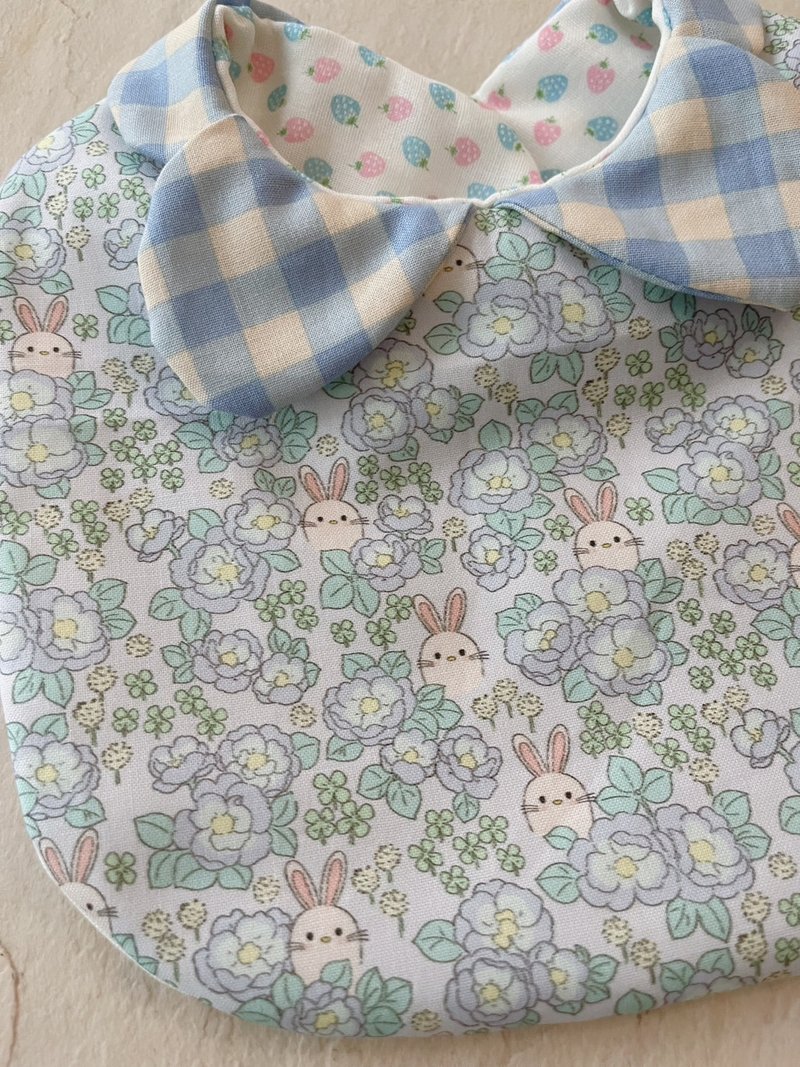 Blue Rabbit Kindergarten Handmade Cotton Six-layer Yarn Butterfly Collar Bib/Reversible - ผ้ากันเปื้อน - ผ้าฝ้าย/ผ้าลินิน หลากหลายสี