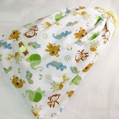 QQ rabbit 手工嬰幼兒精品 彌月禮盒 免費繡名字。森林好朋友。束口袋 尿布袋 衣物袋