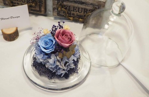 Chi's Floral Design 綺思藝想-永生玫瑰花玻璃盅罩
