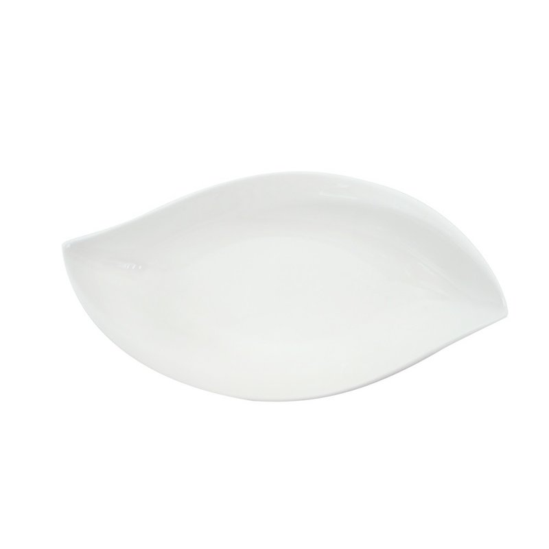 Esprit White Vitality Pure White Bone China Leaf Plate (26cm) - Plates & Trays - Porcelain White