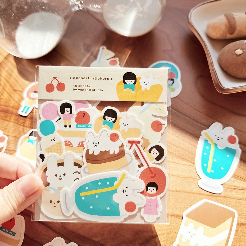 Dessert Time - Medium Sticker Set - สติกเกอร์ - กระดาษ หลากหลายสี