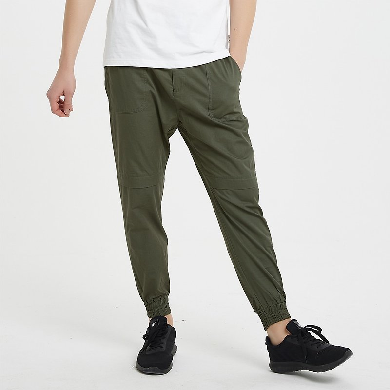 Jogger Pants/Comfort/Summer/Slim Cut/Plain - กางเกงขายาว - ผ้าฝ้าย/ผ้าลินิน ขาว
