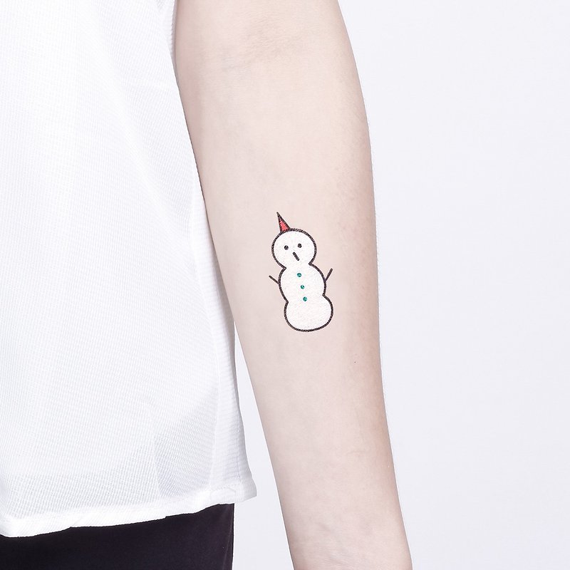 Surprise Tattoos -  Snowman Temporary Tattoo - Temporary Tattoos - Paper White