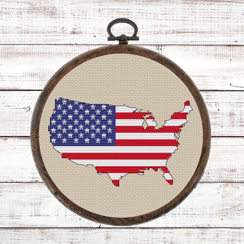 USA Map Cross Stitch, United States map Xstitch, Modern Cross Stitch Pattern PDF - 手工藝教學/工具書 - 其他材質 