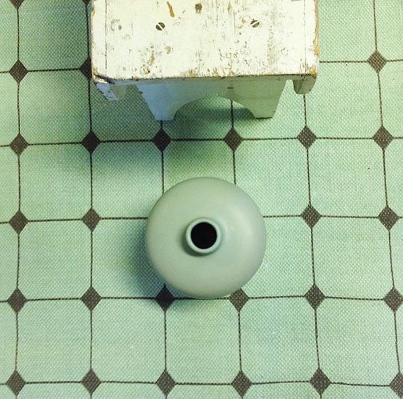 Carpet Tiles grayed jade small, - เครื่องนอน - ผ้าฝ้าย/ผ้าลินิน สีเขียว