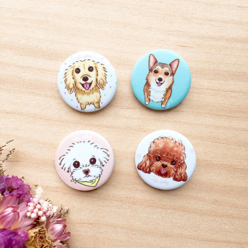 dog collection badge - Badges & Pins - Paper Blue