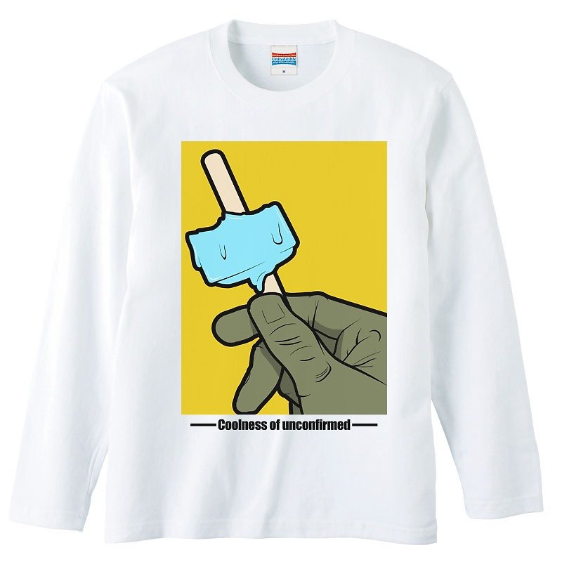 Long Sleeve T-shirt / alien Ice Candy - เสื้อยืดผู้ชาย - ผ้าฝ้าย/ผ้าลินิน ขาว
