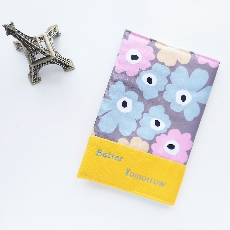 【In Stock】Book Cover (Macaroon Colored Flowers incl. emb 'Better Tomor - Book Covers - Cotton & Hemp Multicolor