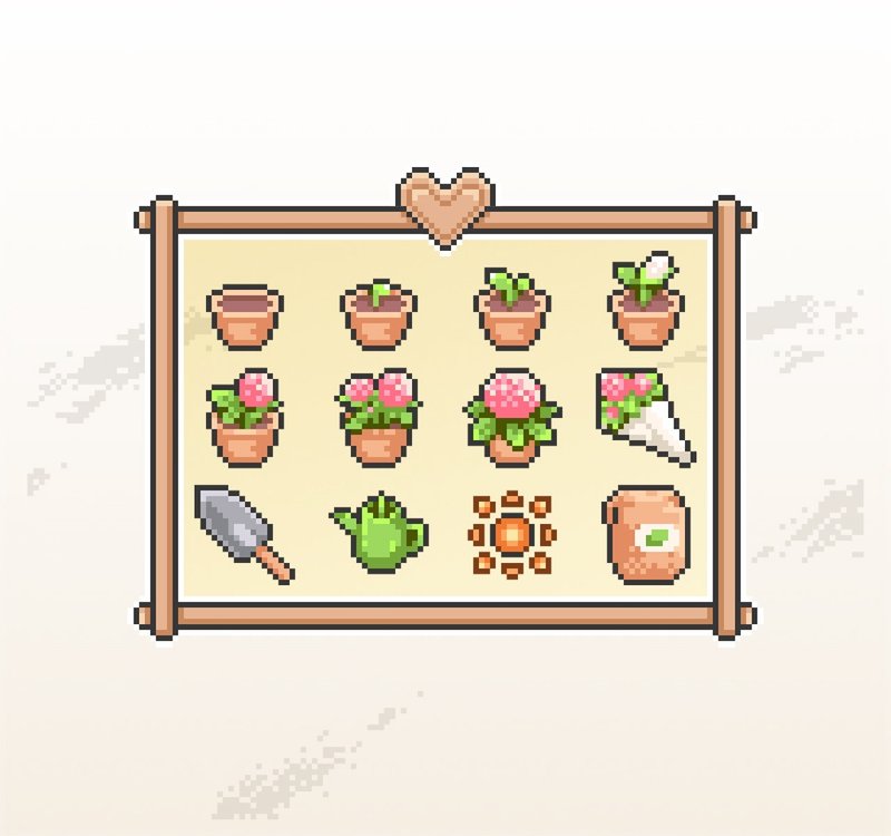 Twitch訂閱者徽章及小奇點徽章/忠誠徽章/像素風/盆栽花朵 - Logo 設計/圖案設計 - 其他材質 