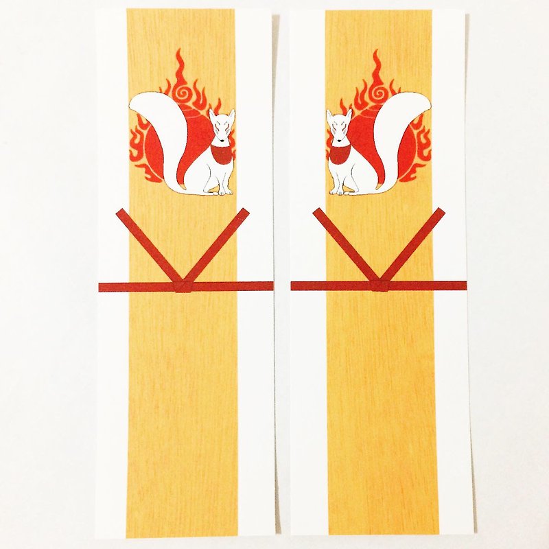 Ofuda Kitsune Shiori Set Bill Bookmark Reading Book Inari Shrine Torii Japan Japanese Fox's Marriage Goshuin - Bookmarks - Paper White