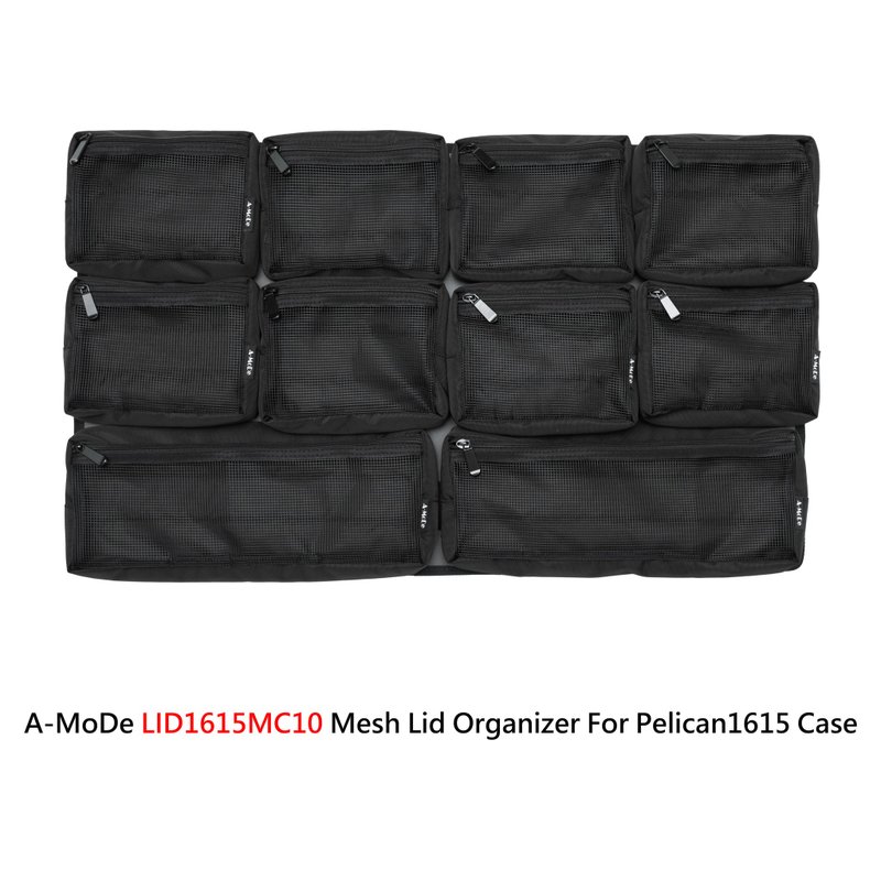 LID1615MC10 Removable design Mesh Lid Organizer for Pelican1615 - Camera Bags & Camera Cases - Waterproof Material Black