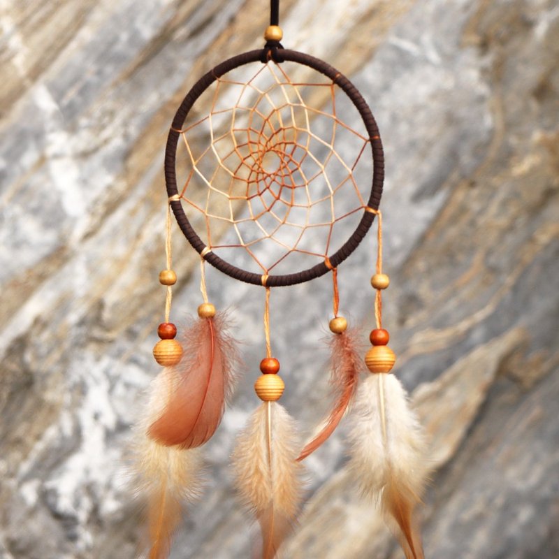 印地安民族風丨手工編織 漸層 捕夢網-焦糖咖啡色 - 裝飾/擺設  - 其他材質 咖啡色