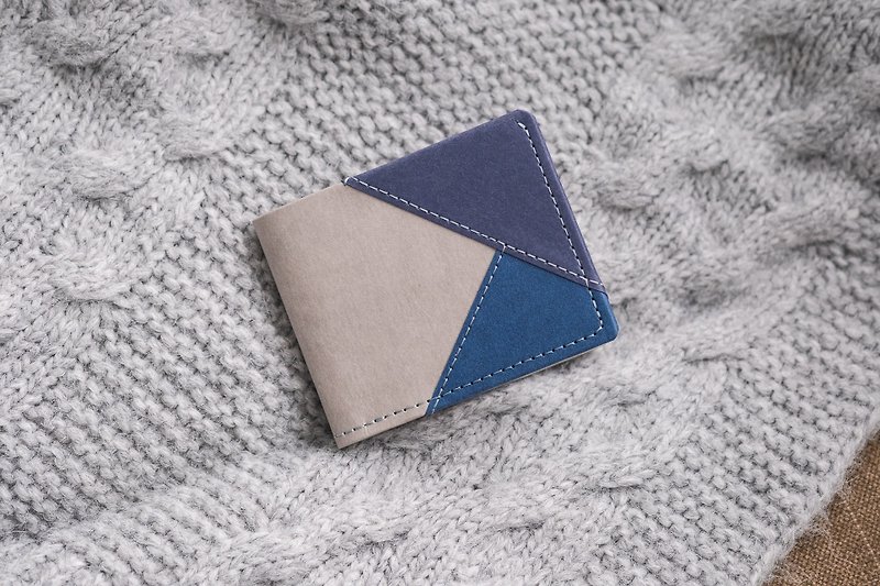 【環保永續】 集色 patchwork 系列 短銀包*升級版*  皮夾 - 長短皮夾/錢包 - 紙 藍色