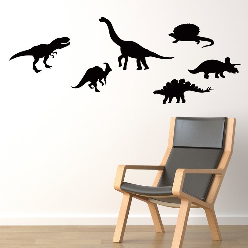 《Smart Design》創意無痕壁貼◆恐龍世界 8色可選 - 壁貼/牆壁裝飾 - 紙 黑色