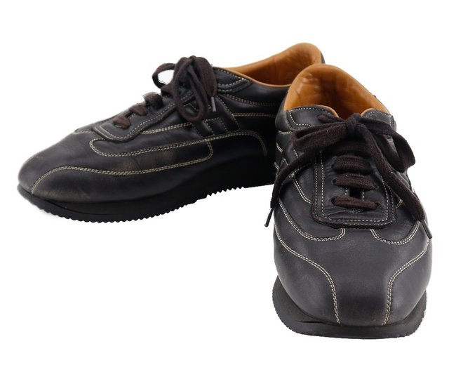 日本直送】エルメス HERMES クイック スニーカー レザー 黒 メンズ