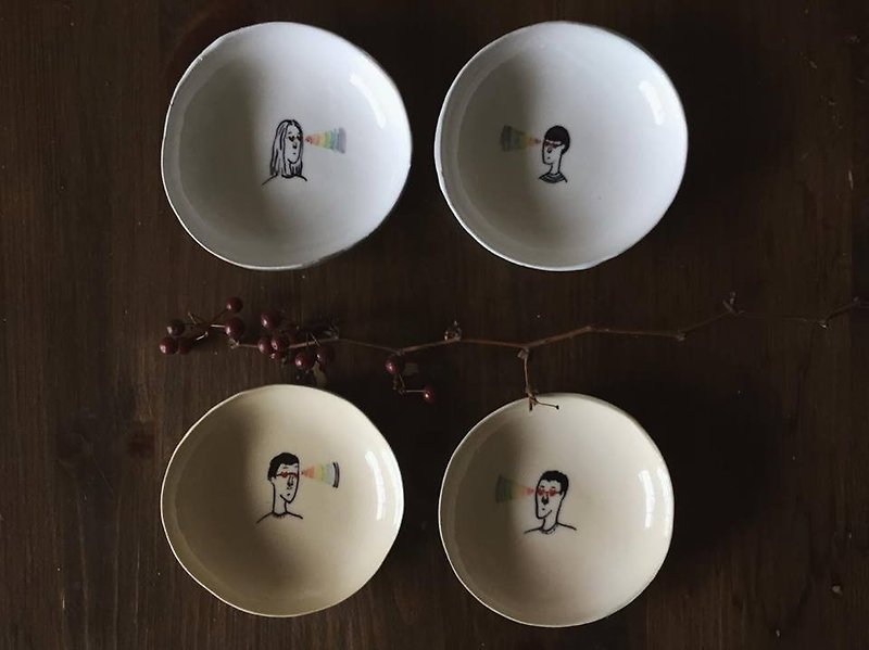 Watching your gay marriage, equal rights, shallow dish - Small Plates & Saucers - Pottery Multicolor