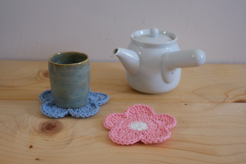 Flower mat / coaster / crystal mat / loose water gift / entry / couple / pair entry - Coasters - Cotton & Hemp Pink