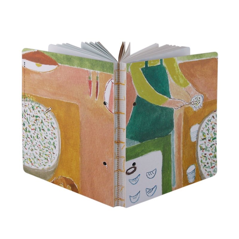 Mushroom MOGU/ Notebook Pocket/Painting/Dumplings - สมุดบันทึก/สมุดปฏิทิน - กระดาษ สีส้ม