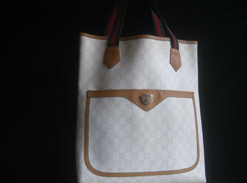 【老時光 OLD-TIME】早期二手老包極少見稀有GUCCI PLUS托特包 - 手提包/手提袋 - 其他材質 多色
