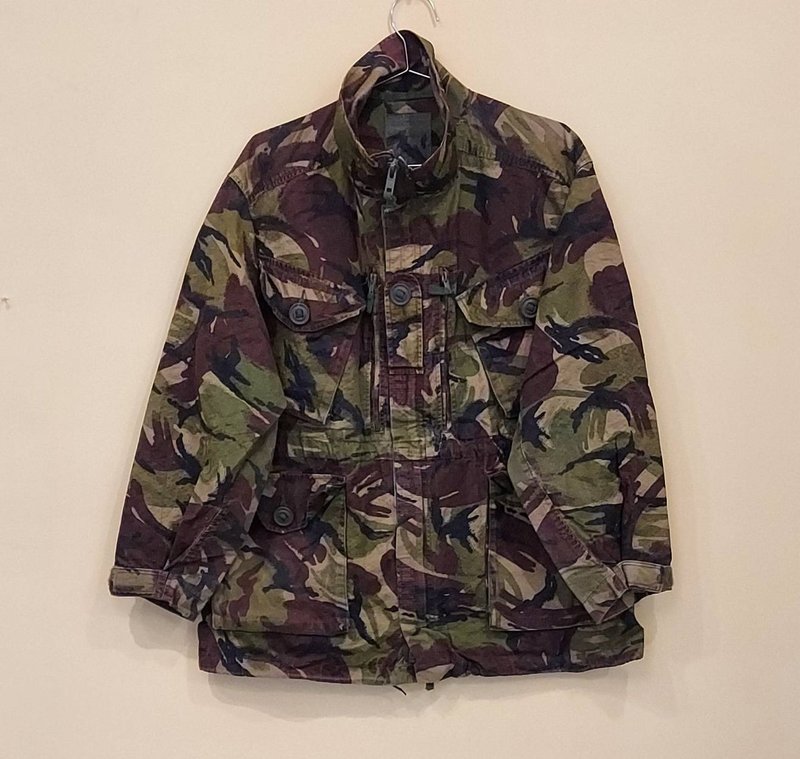 英國公發迷彩防風拉鍊夾克 軍用外套大衣D款 英國製老品完整 - 男夾克/外套 - 其他材質 綠色